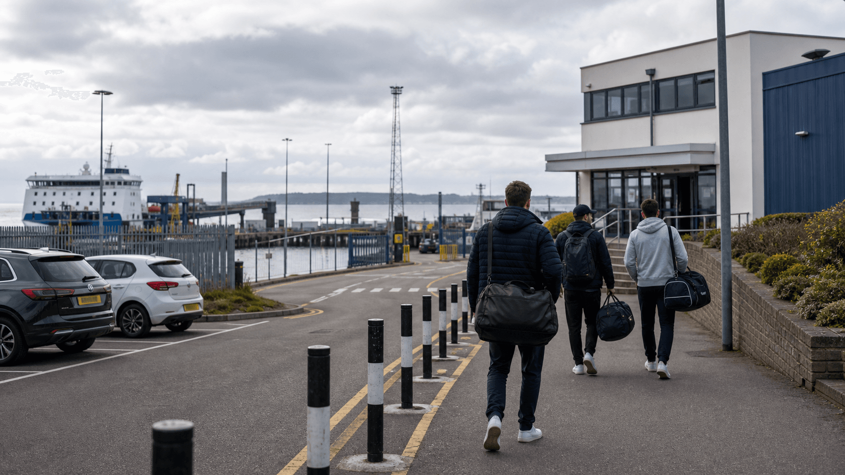Students arriving at a port training centre before course week